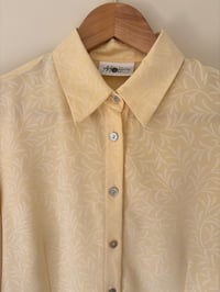 Image 4 of Vintage Motto Long Sleeve Lemon Blouse With Subtle Print - Size 12