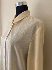 Image 5 of Vintage Motto Long Sleeve Lemon Blouse With Subtle Print - Size 12