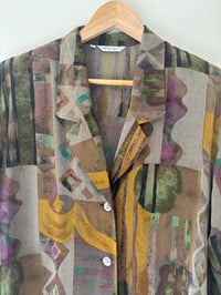 Image 1 of Vintage Capagino Long Sleeve Patterened Shirt - Size 12