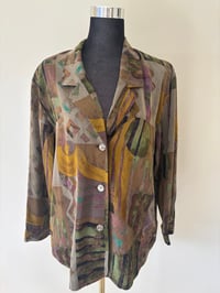 Image 2 of Vintage Capagino Long Sleeve Patterened Shirt - Size 12