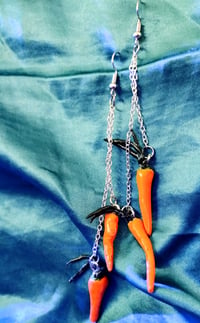Image 3 of Super cute dangle carrot earrings!