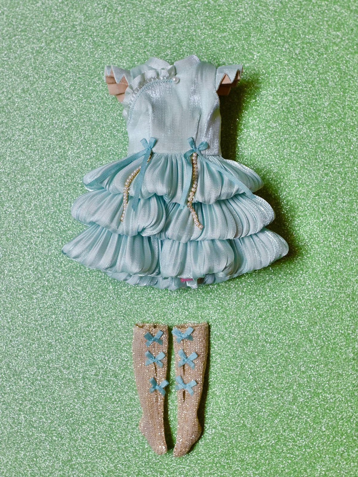 Image of Lounging Linda ~ Coquettish Cheongsam Set for Blythe & Cherry ~ mint