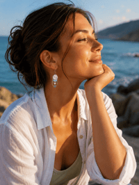 Image 1 of Boucles Moana - Argent / Ice Mint