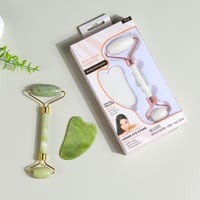 Jade Gua Sha Roller Set — Glow Facial Massager