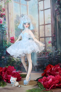 Image 3 of MSD MiniFee doll blue dress