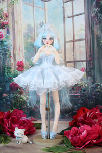 Image 1 of MSD MiniFee doll blue dress