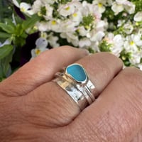 Image 1 of Blue Seaglass Spinner Ring Size L1/2