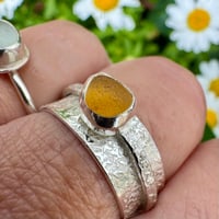 Image 4 of Yellow Seaglass Spinner Ring Size R1/2