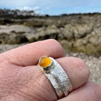 Image 3 of Yellow Seaglass Spinner Ring Size R1/2