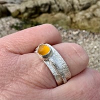 Image 1 of Yellow Seaglass Spinner Ring Size R1/2
