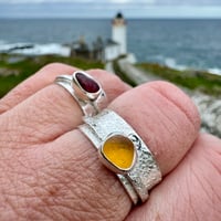 Image 2 of Yellow Seaglass Spinner Ring Size R1/2