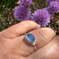 Image 1 of Petite Blue Sea Glass Ring Size N