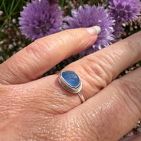 Image 3 of Petite Blue Sea Glass Ring Size N