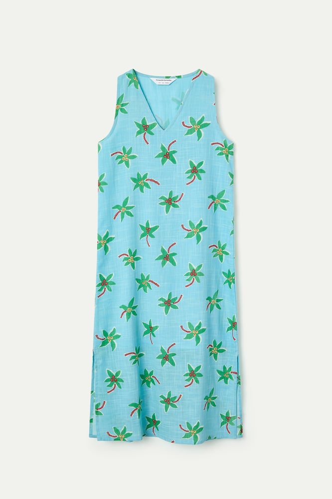 Image of Vestido midi con estampado palmeras.
