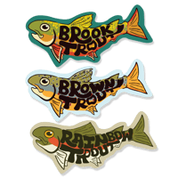 Image 1 of 3 Pack Funky Trout Stickers