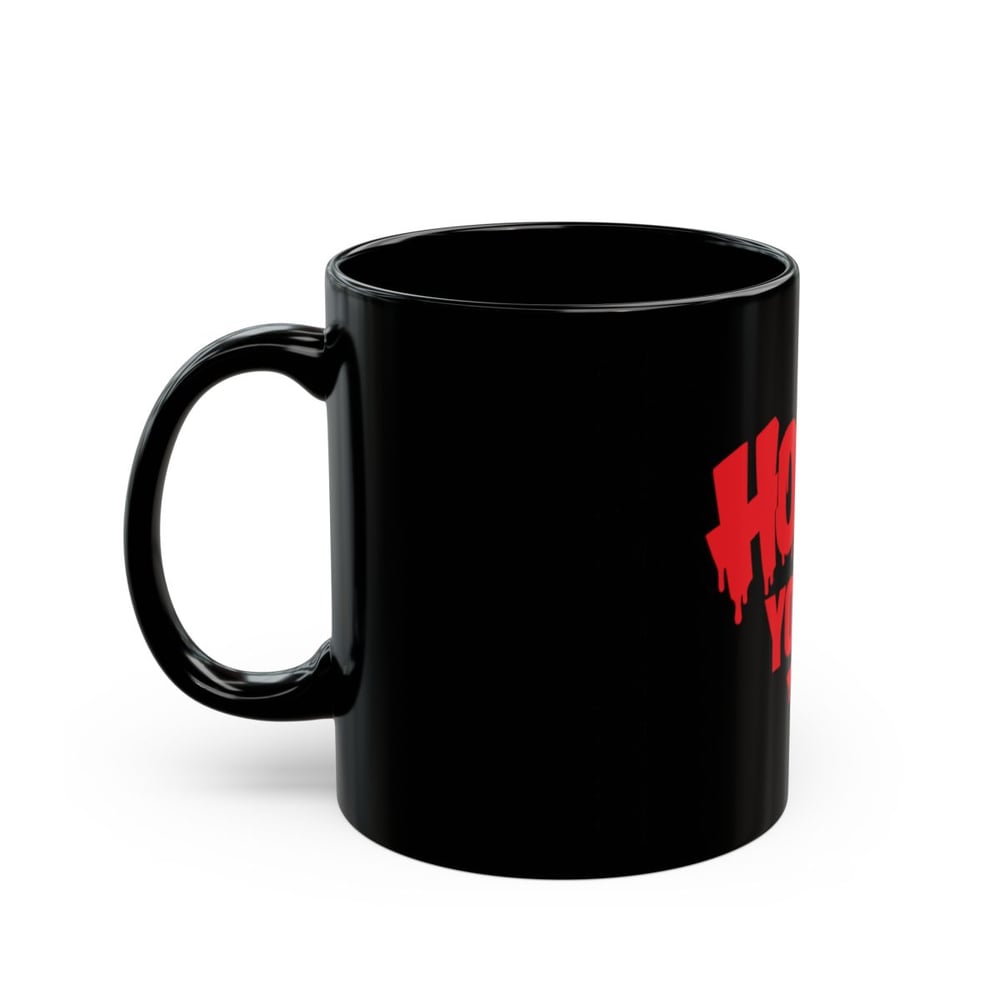 Image of Black Mug – Red "Hoes Mad? Your Honor" Graphic Coffee Mug