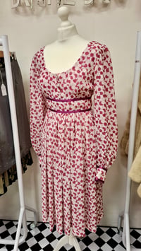 Image 2 of Vintage Late 60s Veronica by Rembrandt Pink Spotted Empire Line Dress (Size 8)