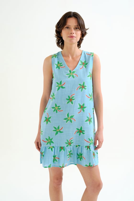 Image of Vestido corto estampado Palmeras 