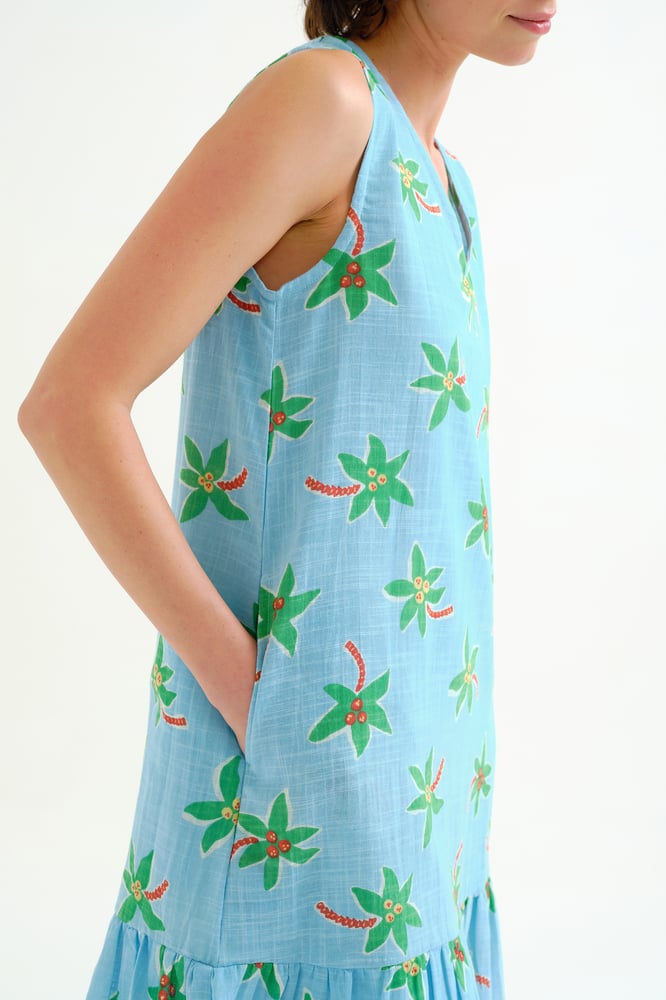 Image of Vestido corto estampado Palmeras 