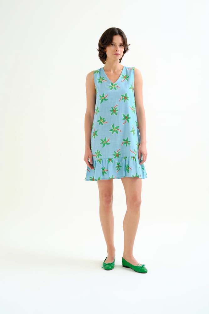 Image of Vestido corto estampado Palmeras 