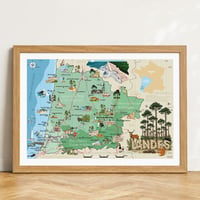 Image 1 of Affiche carte LANDES