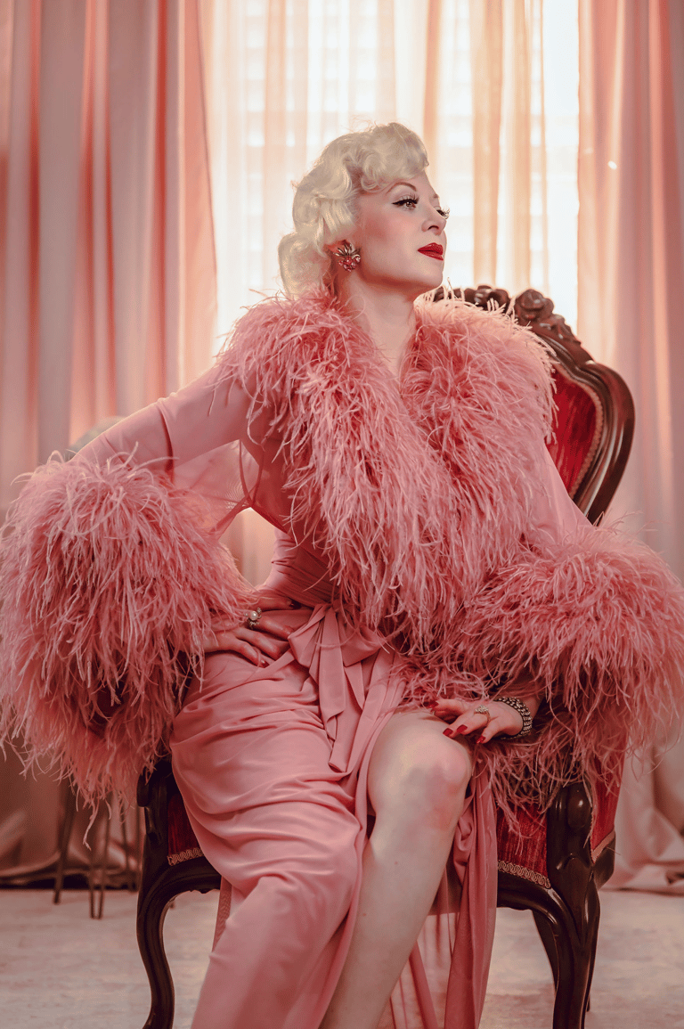Rose Deluxe Sheer "Selene" Dressing Gown Special Order Image 2