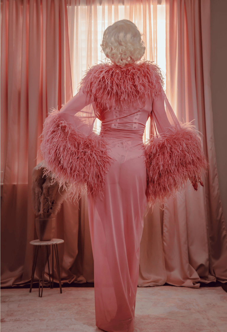 Rose Deluxe Sheer "Selene" Dressing Gown Special Order Image 3