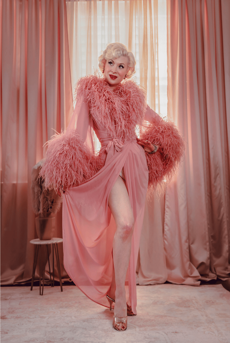 Rose Deluxe Sheer "Selene" Dressing Gown Special Order