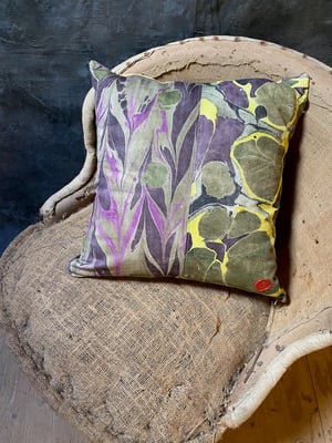 Image of hand marbled one of a kind pillow - no. 01