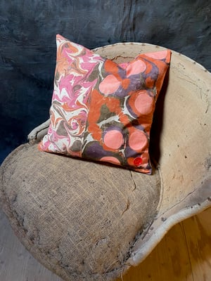 Image of hand marbled one of a kind pillow - no. 02