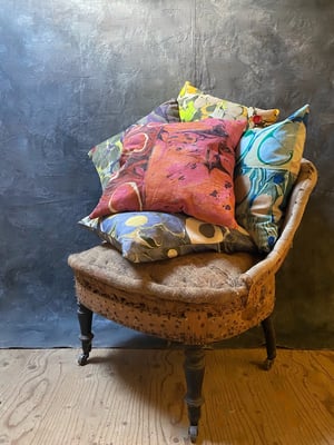 Image of hand marbled one of a kind pillow - no. 02