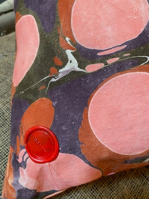 Image of hand marbled one of a kind pillow - no. 02