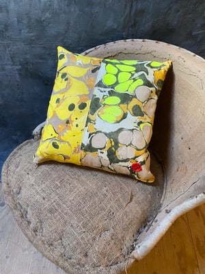 Image of hand marbled one of a kind pillow - no. 03