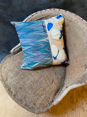 Image of hand marbled one of a kind pillow - no. 04