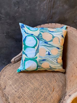 Image of hand marbled one of a kind pillow - no. 04