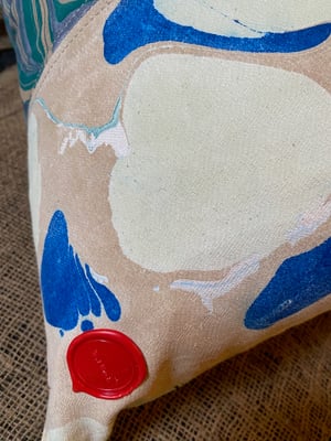 Image of hand marbled one of a kind pillow - no. 04