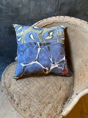 Image of hand marbled one of a kind pillow - no. 06