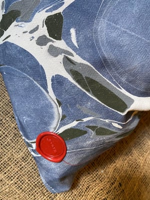Image of hand marbled one of a kind pillow - no. 06