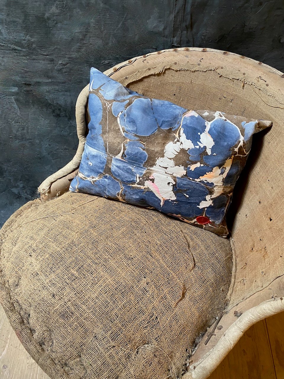 Image of hand marbled one of a kind pillow - no. 07