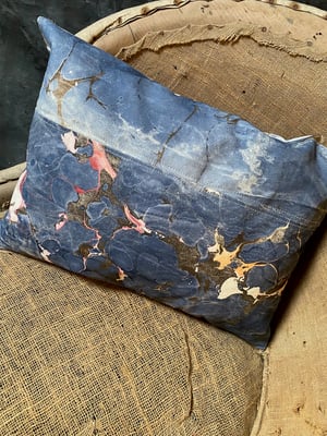 Image of hand marbled one of a kind pillow - no. 07