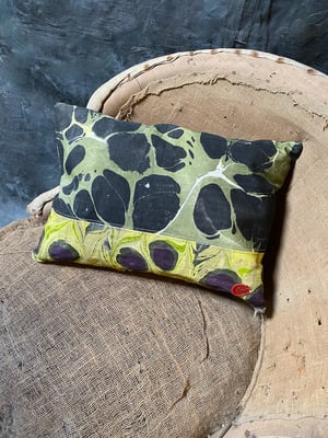 Image of hand marbled one of kind pillow - no. 08