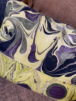 Image of hand marbled one of kind pillow - no. 08