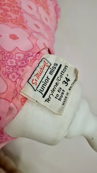 Image 5 of Vintage 1970 St Michael Pink Floral Button Down Mini Dress (Size 10)