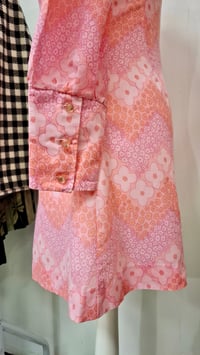 Image 4 of Vintage 1970 St Michael Pink Floral Button Down Mini Dress (Size 10)