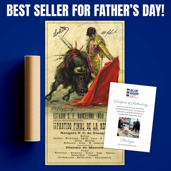 Image of Signed - Rangers 1972 Bullfighter Poster