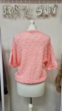 Image 3 of Vintage 80s In Form Pink Bobbly Knit Batwing Top (Size S/M)