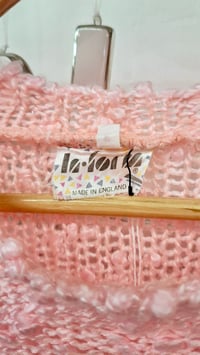 Image 4 of Vintage 80s In Form Pink Bobbly Knit Batwing Top (Size S/M)
