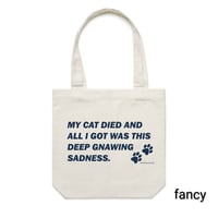 Image 2 of PRE-ORDER: Poets Square Cats "Sadness" Tote
