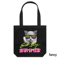 Image 2 of PRE-ORDER: Poets Square Cats Sad Boy Summer Tote