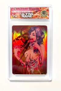 Image 2 of 1/3 ULTRA RARE "ZOMBIE GIRL" Chase Trading Card + Acrylic Bloc Case